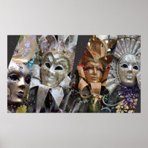 Many Faces of Mardi Gras Poster