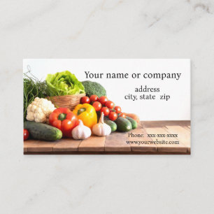 Many fresh vegetables business card