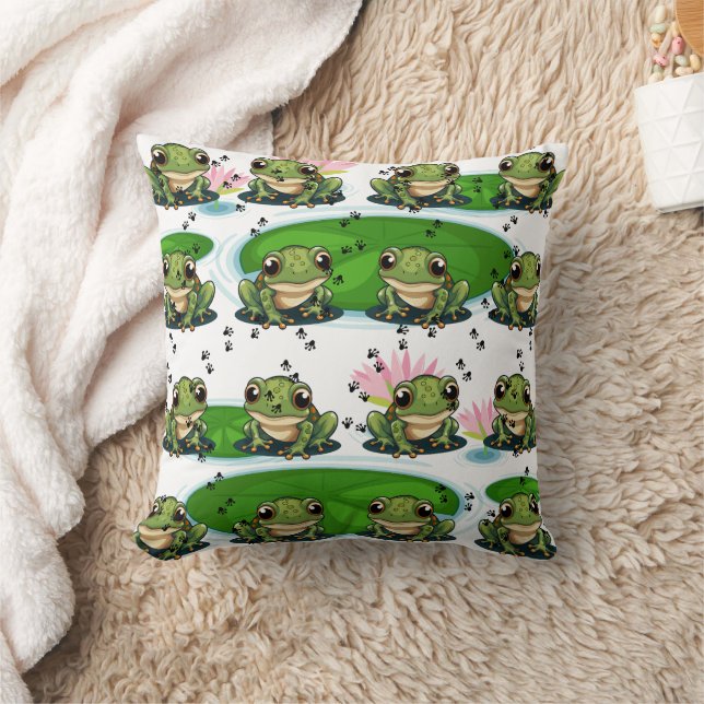 Many Frog Print Cushion (Blanket)