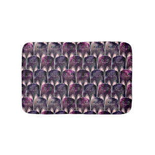Many Galaxy Cats Pattern Bath Mat