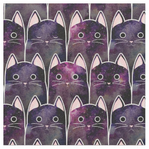 Many Galaxy Cats Pattern Fabric