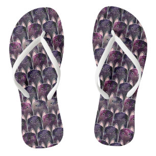 Many Galaxy Cats Pattern Flip Flops