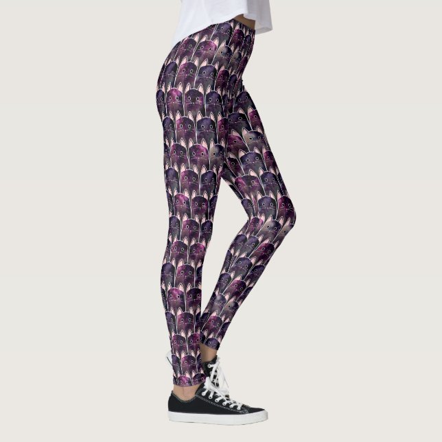 Many Galaxy Cats Pattern Leggings (Right)