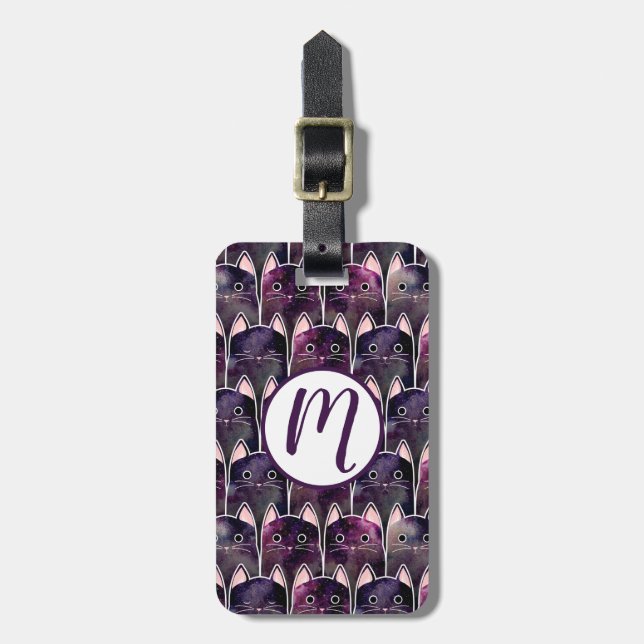 Many Galaxy Cats Pattern Luggage Tag (Front Vertical)