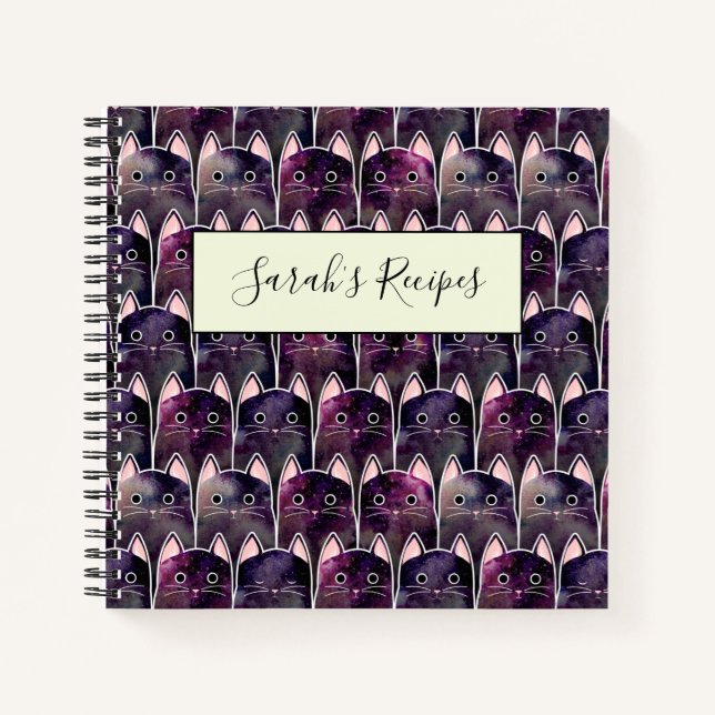 Many Galaxy Cats Pattern Notebook (Front)
