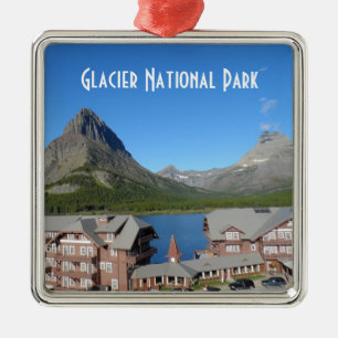 Many Glacier Hotel- Glacier National Park Metal Tree Decoration