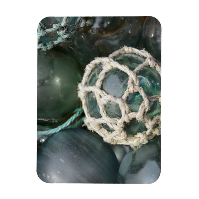 Many glass fishing floats, Alaska Magnet (Vertical)