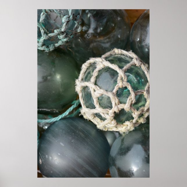 Many glass fishing floats, Alaska Poster (Front)