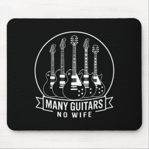 Many Guitars One Wife Funny For Men Women  Mouse Mat