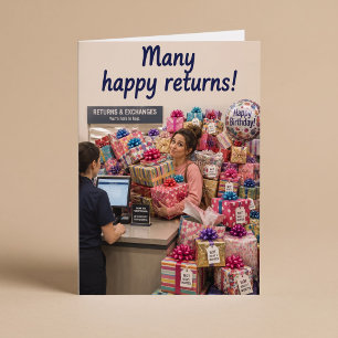 Many Happy Returns Funny Birthday Card