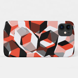 Many hexagons with discolored parts, in light red iPhone 11 case