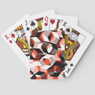 Many hexagons with discolored parts, in light red playing cards