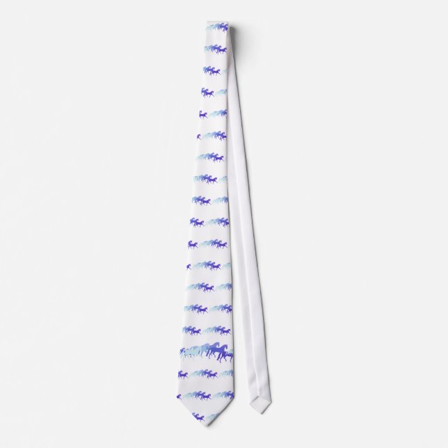 Many Horses (blues) Tie (Front)