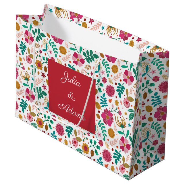 Many hued White Gift Bag (Front Angled)