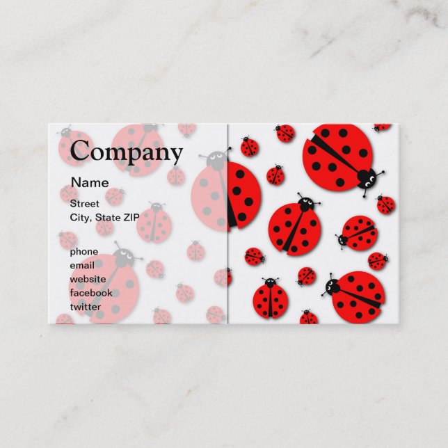 Many Ladybugs Shadows Business Card (Front)