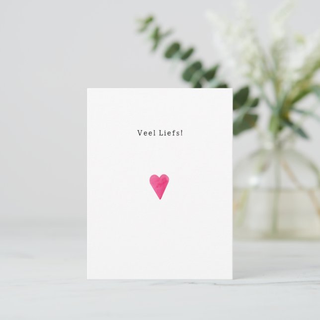 Many Liefs Roze Hart Hartje Quote Card (Standing Front)