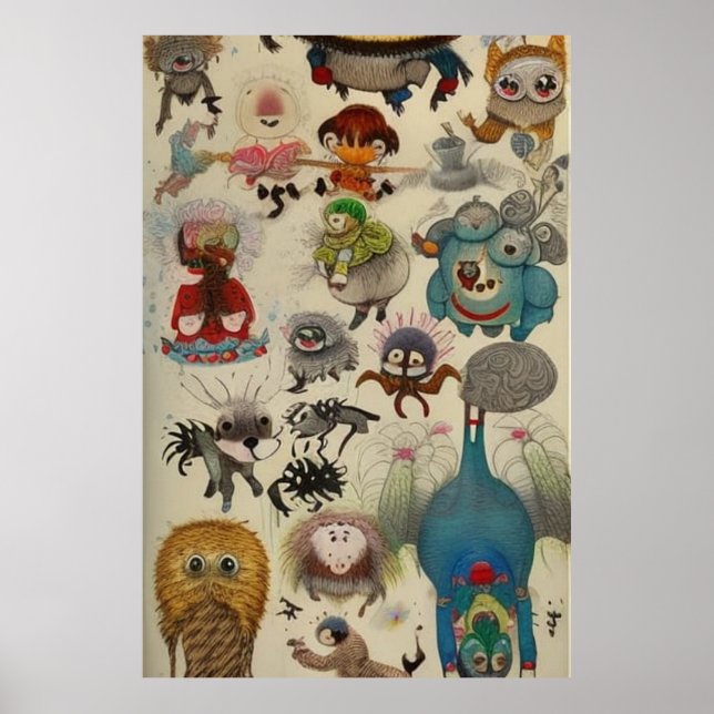 Many little creatures on top of each other scary poster (Front)