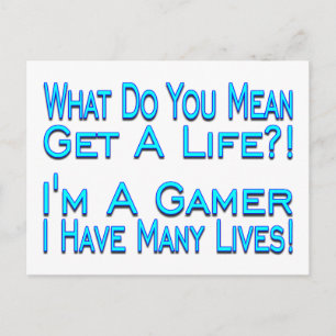 Many Lives Gamer Postcard