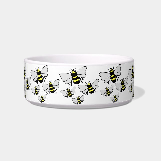 Many Many Bees Dog Bowl (Front)