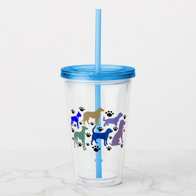 Many Many Dogs Acrylic Tumbler (Front)