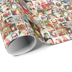 Many Many Vintage Santas Wrapping Paper