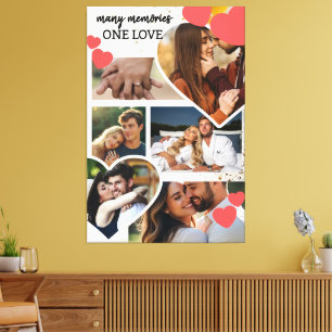 Many Memories One Love Custom Collage Canvas Print
