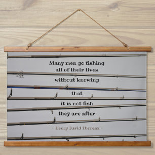 Many Men Go Fishing Rods Hanging Tapestry