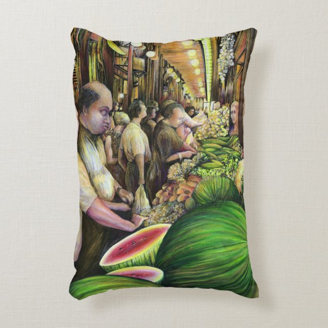 Many Men, Many Melons, Budapest Decorative Cushion (Front(Vertical))