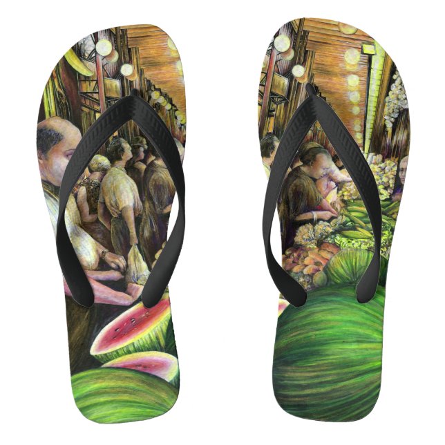 Many Men, Many Melons, Budapest Flip Flops (Footbed)