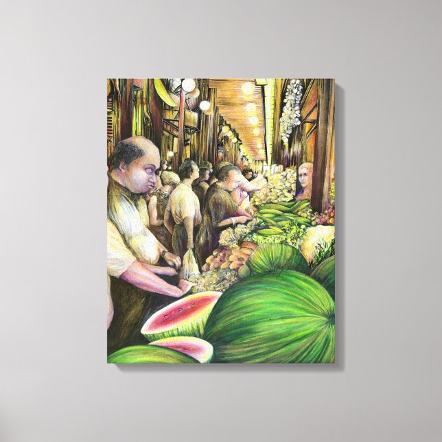 Many Men Many Melons Budapest Hungary Canvas Print (Front)