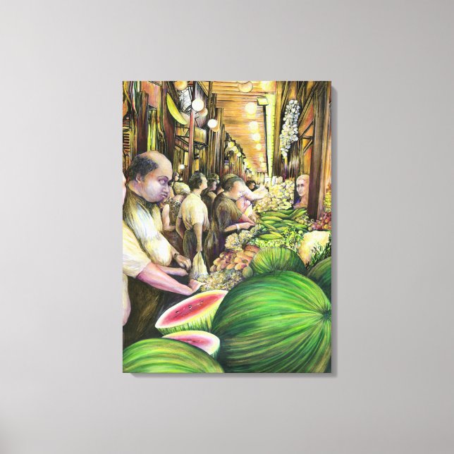 Many Men Many Melons Budapest Hungary Canvas Print (Front)