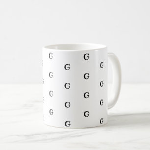 Many Monograms Custom Bold Letter Pattern Coffee Mug