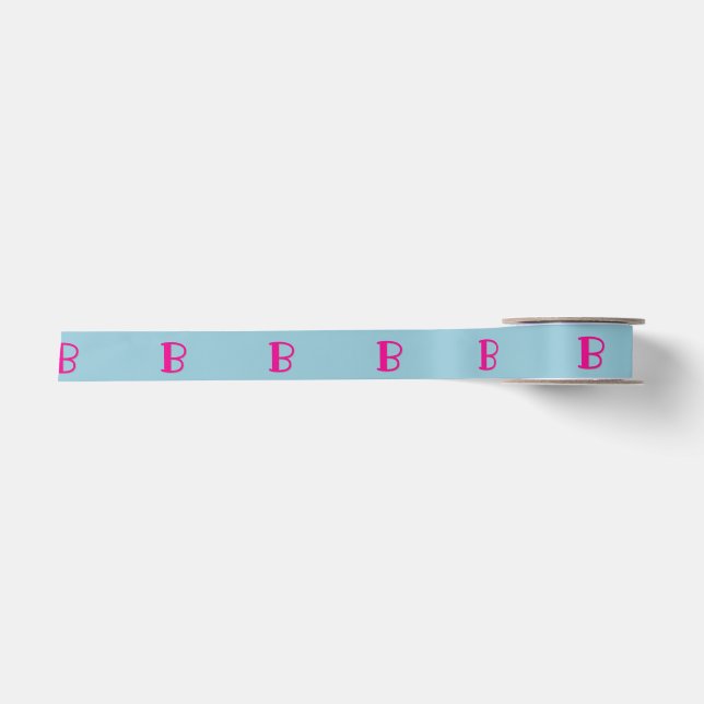 Many Monograms Custom Bold Letter Pattern Satin Ribbon (Front)