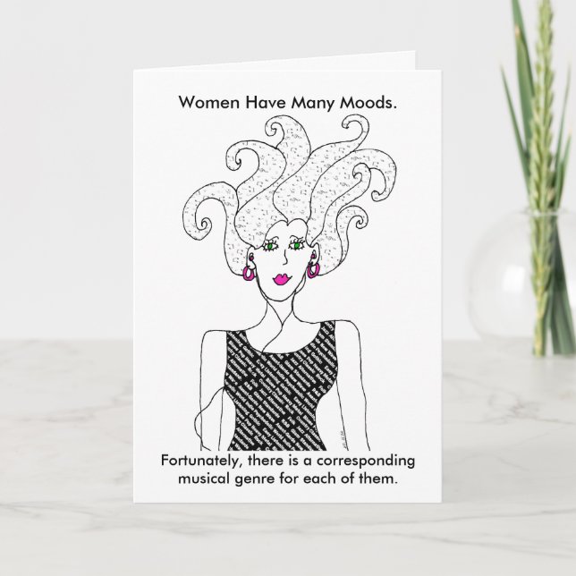 Many Moods, Many Genres Music Lover Birthday Card (Front)
