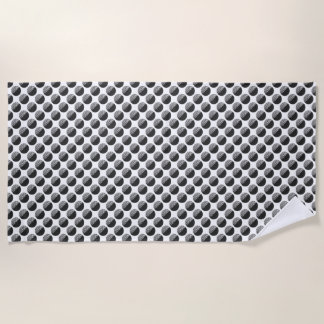 Many Moons Black & White Pattern Beach Towel