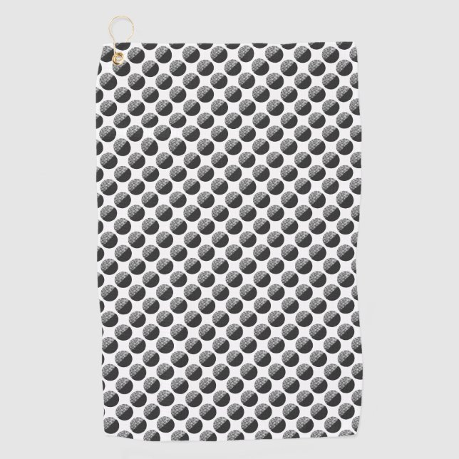 Many Moons Black & White Pattern Golf Towel (Front)
