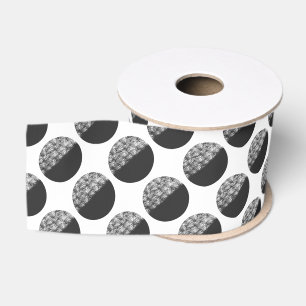 Many Moons Black & White Pattern Grosgrain Ribbon