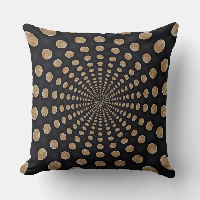 Many Moons Swirl Throw Pillow (Front)