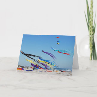 Many Multi Color Kites Card