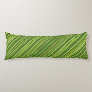 Many multi coloured stripes in green body cushion