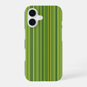 Many multi coloured stripes in green iPhone 16 case