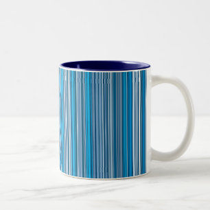 Many multi coloured stripes in the blue Two-Tone coffee mug