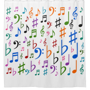 Many Musical Notes and Symbols Shower Curtain