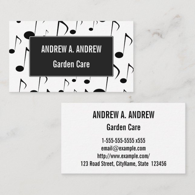 Many Musical Notes Pattern Business Card (Front/Back)