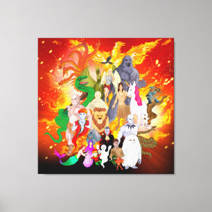 Many Mythical Creatures Canvas Print