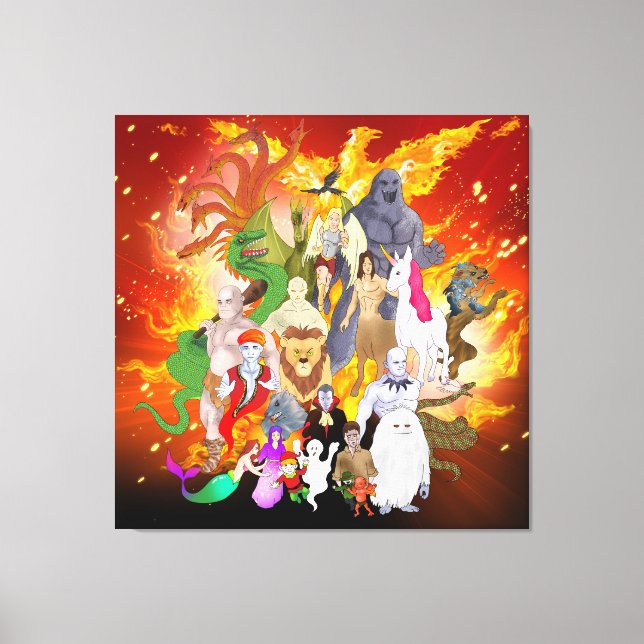 Many Mythical Creatures  Canvas Print (Front)