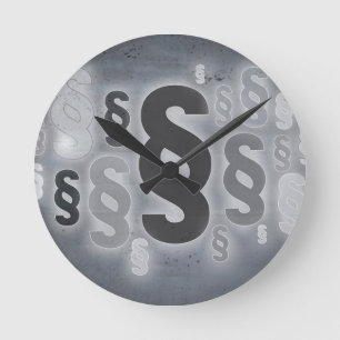 Many paragraphs in front of concrete wall concept round clock