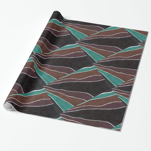"Many Paths" Abstract Design Wrapping Paper (Unrolled)