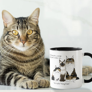 Many Paws Funny Menopause Cat Lady Humour Blue Mug