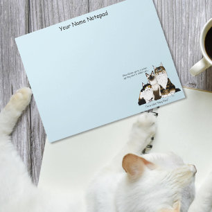 Many Paws Funny Menopause Cat Lady Humour Blue Notepad